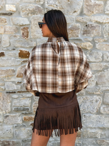 Blouse à motif tartan Aveline - Marron