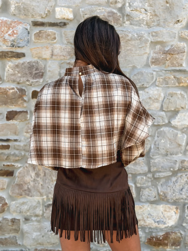 Blouse à motif tartan Aveline - Marron