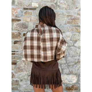 Blouse à motif tartan Aveline - Marron