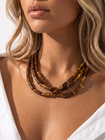 Collier Talyssia - Chocolat