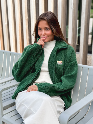 Gilet en teddy Mira - Vert sapin Gilet en teddy Mira - Vert sapin