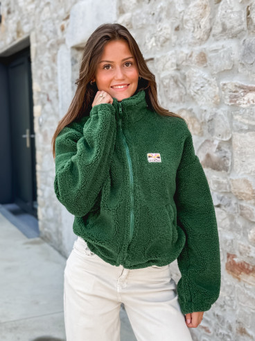 Gilet en teddy Mira - Vert sapin Gilet en teddy Mira - Vert sapin