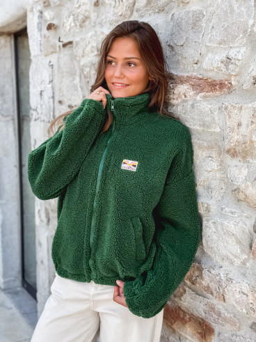 Gilet en teddy Mira - Vert sapin Gilet en teddy Mira - Vert sapin