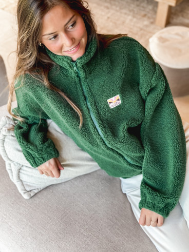 Gilet en teddy Mira - Vert sapin Gilet en teddy Mira - Vert sapin