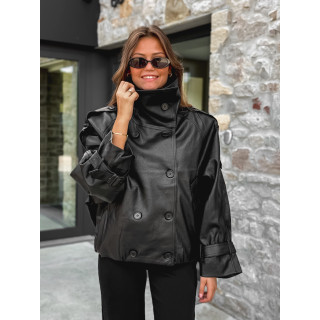 Veste en simili cuir Némia - Noir