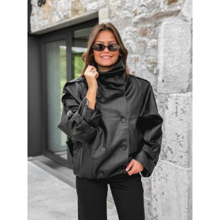 Veste en simili cuir Némia - Noir