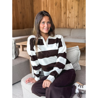 Pull ligné Jodie - Chocolat/Beige