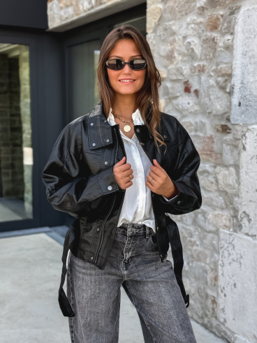 Veste simili cuir Zéliana - Noir Veste simili cuir Zéliana - Noir
