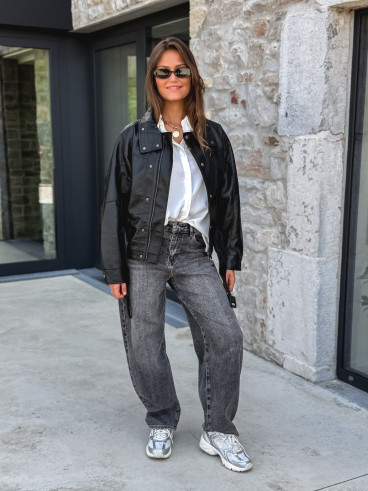 Veste simili cuir Zéliana - Noir Veste simili cuir Zéliana - Noir