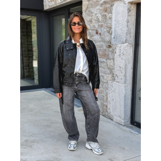 Veste simili cuir Zéliana - Noir
