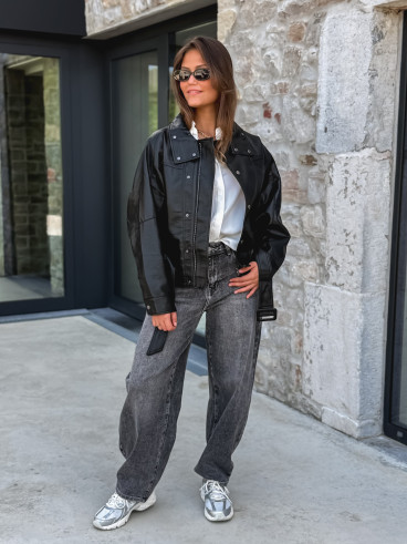 Veste simili cuir Zéliana - Noir Veste simili cuir Zéliana - Noir
