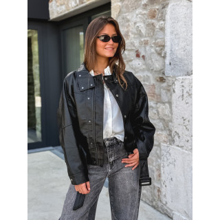 Veste simili cuir Zéliana - Noir