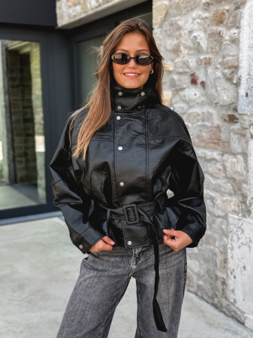 Veste simili cuir Zéliana - Noir