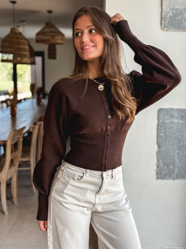 Gilet Olyna - Chocolat