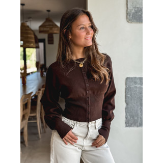 Gilet Olyna - Chocolat