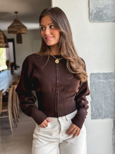 Gilet Olyna - Chocolat