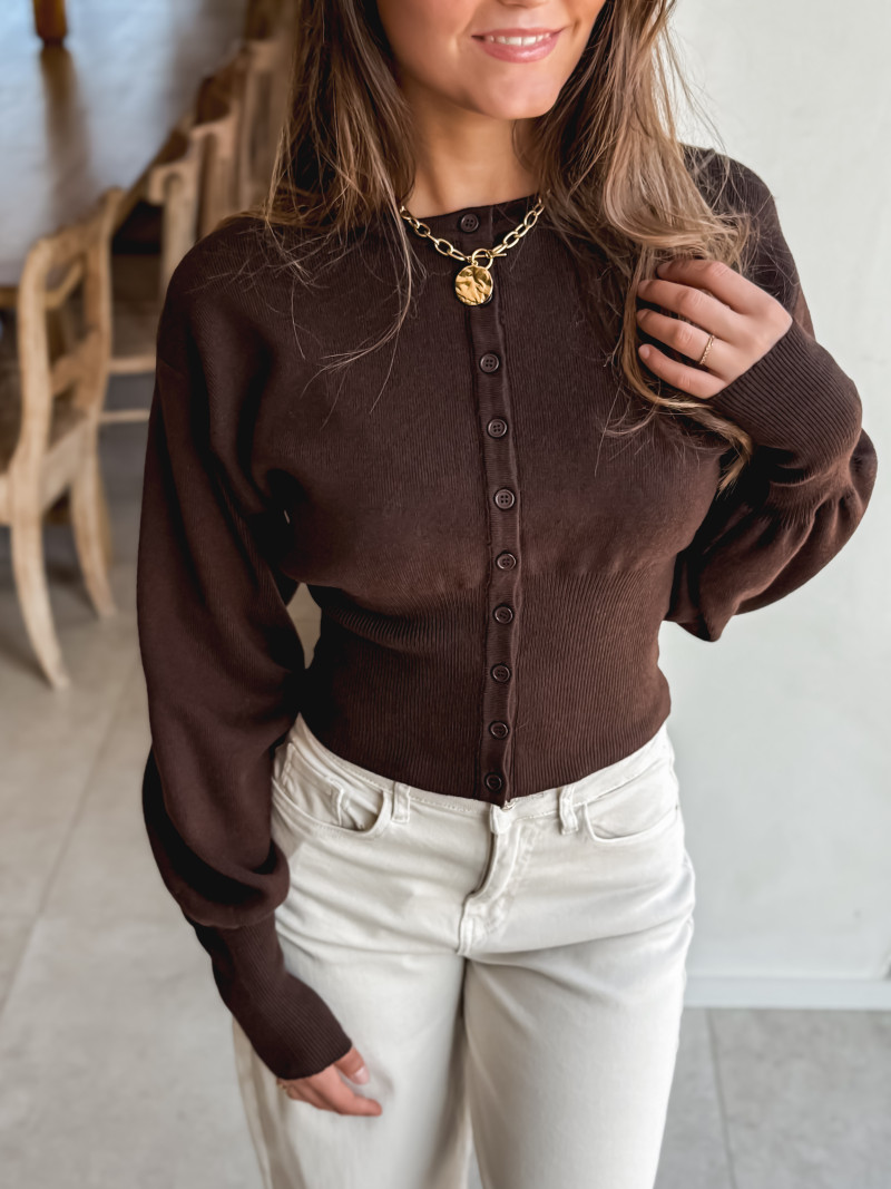 Gilet Olyna - Chocolat