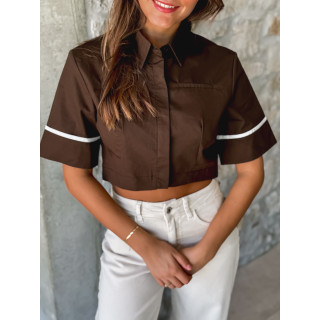 Crop chemise Lana - Chocolat