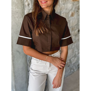 Crop chemise Lana - Chocolat