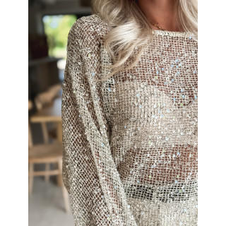 Blouse en crochet Daléa - Beige