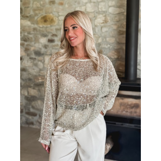 Blouse en crochet Daléa - Beige