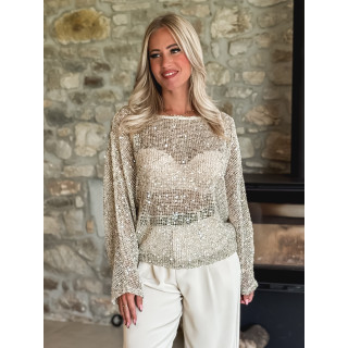 Blouse en crochet Daléa - Beige
