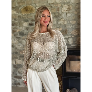 Blouse en crochet Daléa - Beige