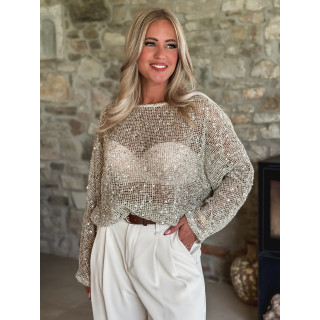 Blouse en crochet Daléa - Beige