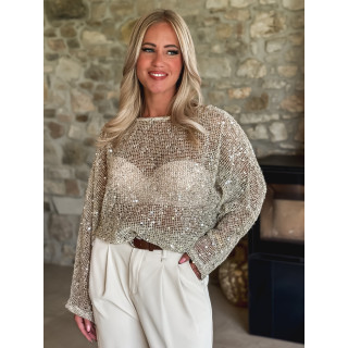 Blouse en crochet Daléa - Beige
