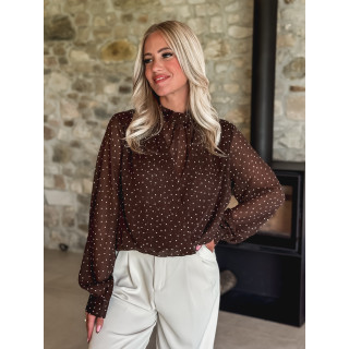 Blouse à pois Xenia - Chocolat
