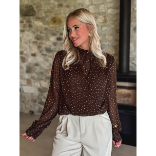 Blouse à pois Xenia - Chocolat