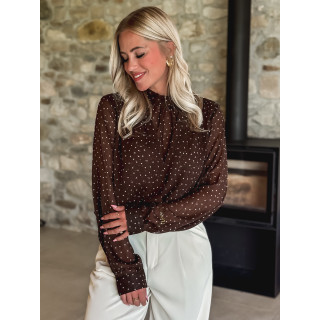 Blouse à pois Xenia - Chocolat