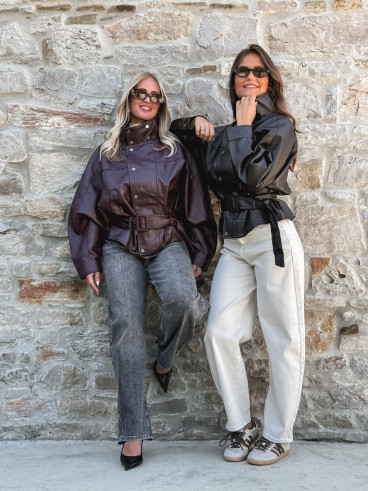 Veste simili cuir Zéliana - Chocolat Veste simili cuir Zéliana - Chocolat