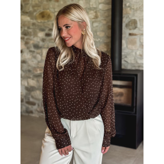 Blouse à pois Xenia - Chocolat