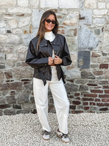 Veste simili cuir Zéliana - Chocolat Veste simili cuir Zéliana - Chocolat