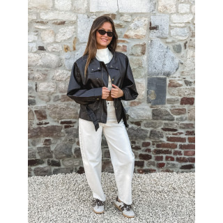 Veste simili cuir Zéliana - Chocolat