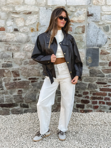 Veste simili cuir Zéliana - Chocolat Veste simili cuir Zéliana - Chocolat
