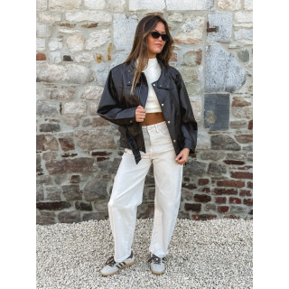 Veste simili cuir Zéliana - Chocolat
