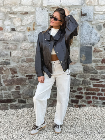 Veste simili cuir Zéliana - Chocolat Veste simili cuir Zéliana - Chocolat