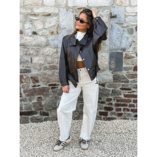Veste simili cuir Zéliana - Chocolat