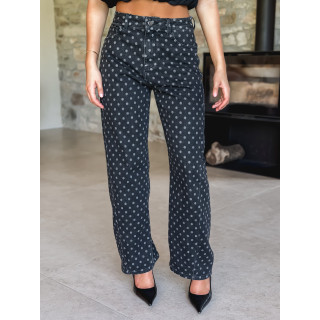 Jeans à pois Loubna - Noir