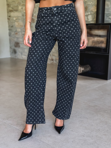 Jeans à pois Loubna - Noir Jeans à pois Loubna - Noir