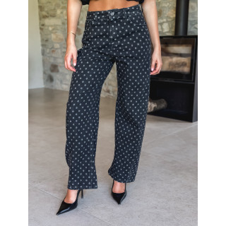 Jeans à pois Loubna - Noir