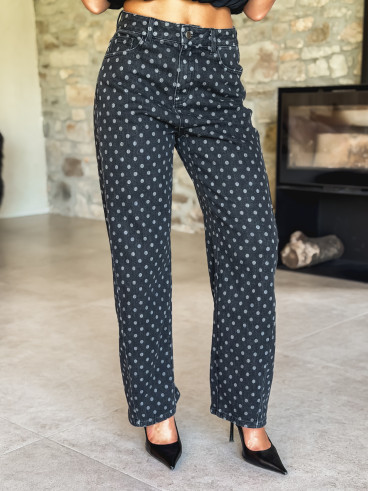 Jeans à pois Loubna - Noir Jeans à pois Loubna - Noir