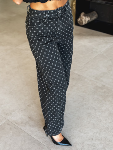 Jeans à pois Loubna - Noir Jeans à pois Loubna - Noir