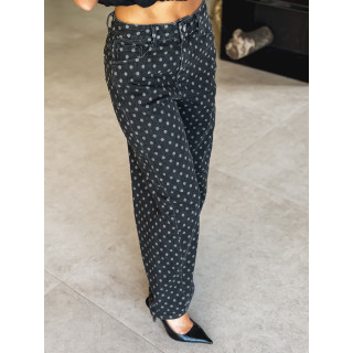 Jeans à pois Loubna - Noir