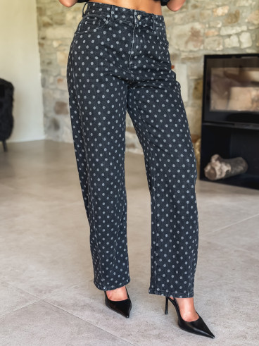 Jeans à pois Loubna - Noir Jeans à pois Loubna - Noir