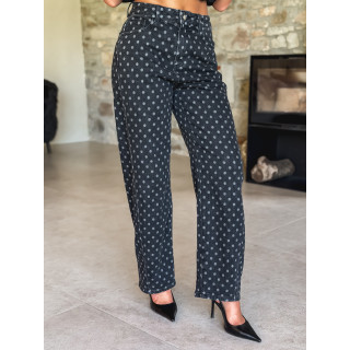 Jeans à pois Loubna - Noir