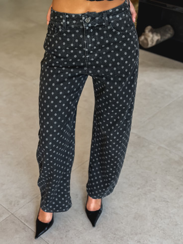 Jeans à pois Loubna - Noir Jeans à pois Loubna - Noir