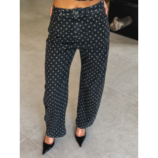 Jeans à pois Loubna - Noir